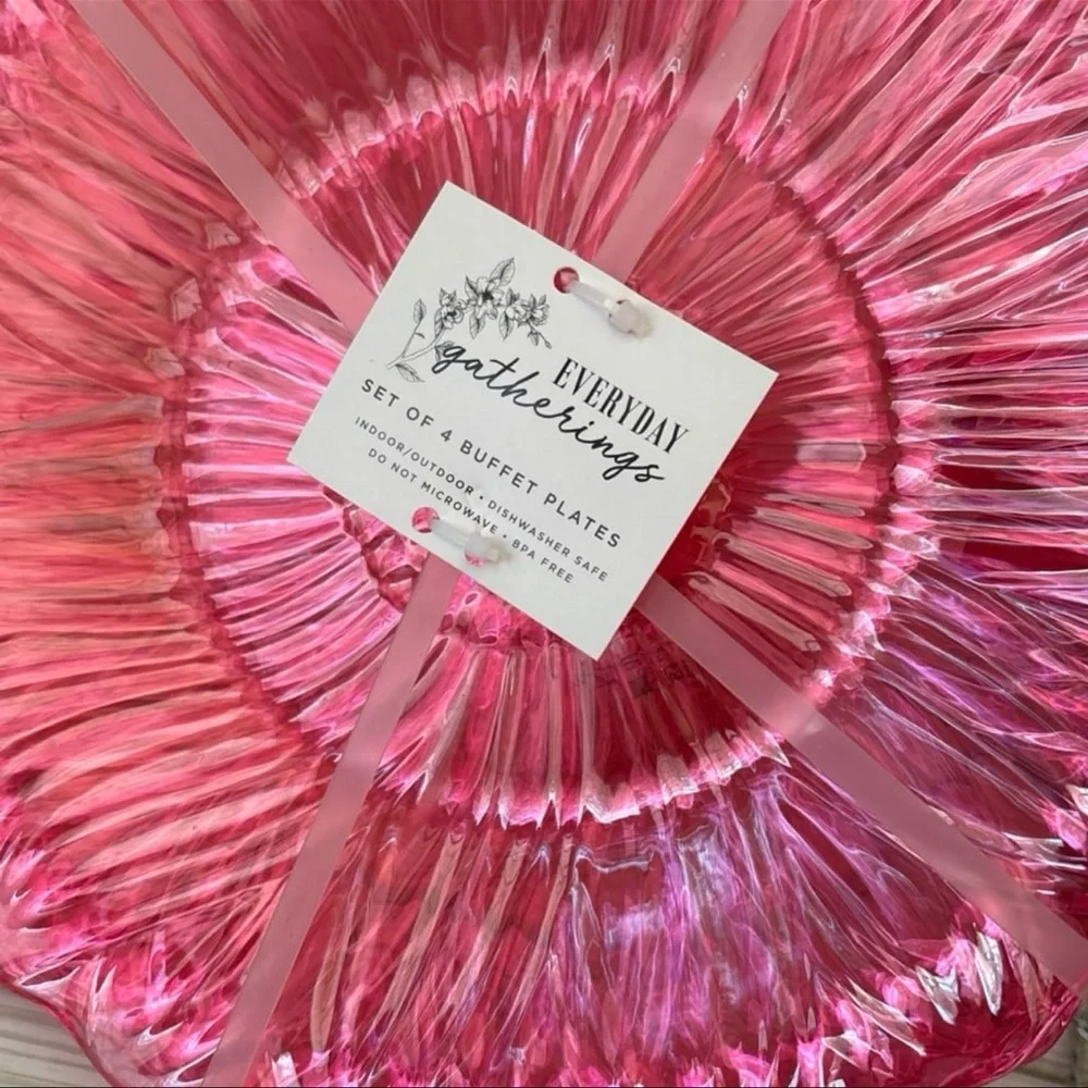 Pink Buffet Plates Tableware Set for Festive Celebrations Picnic Party